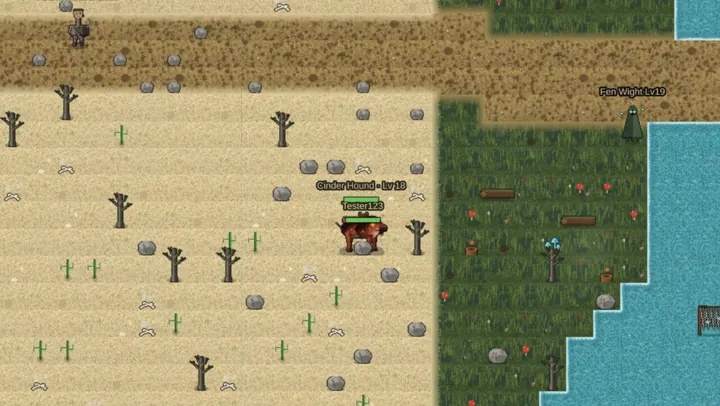 A combat encounter with monsters in the Mire